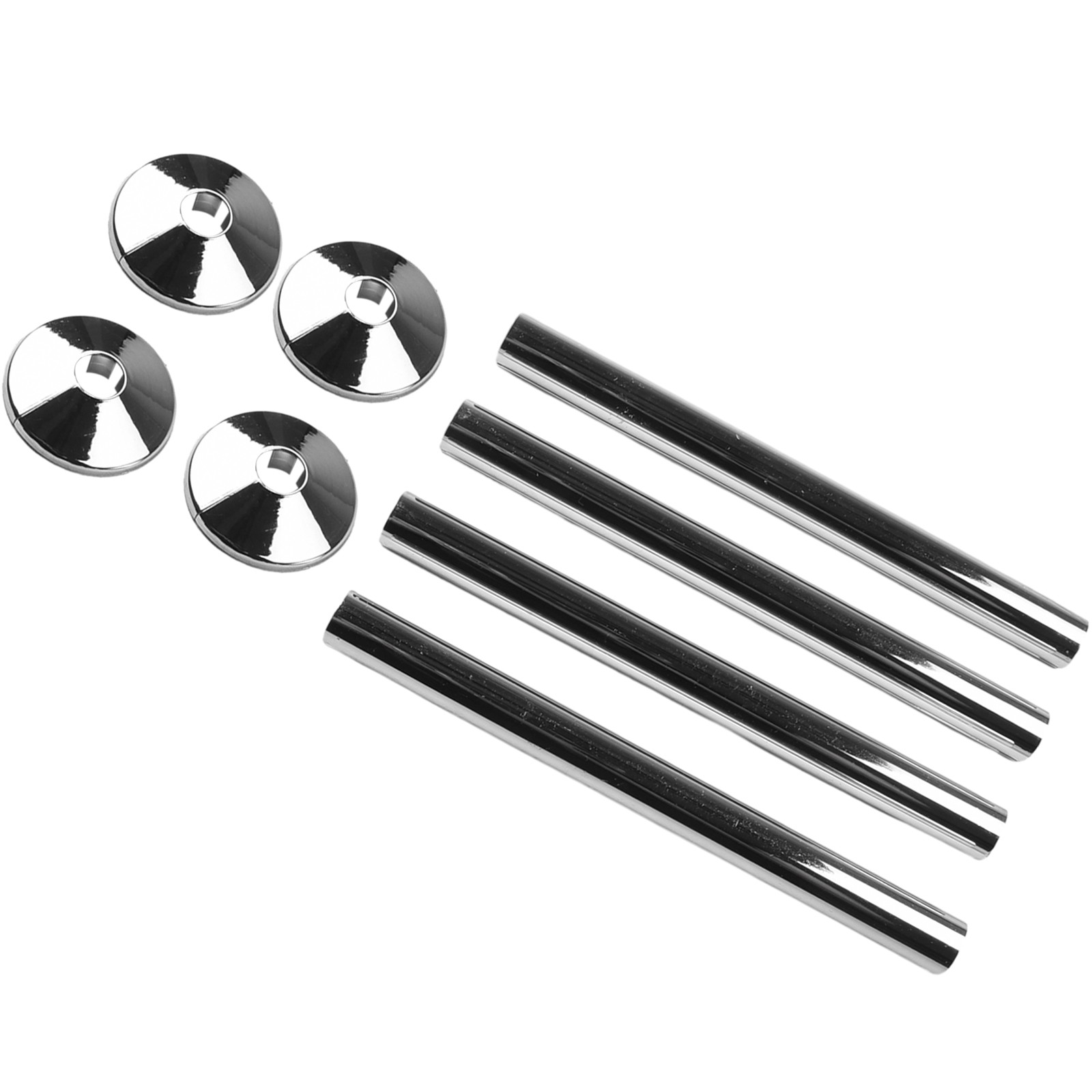 8pc Radiator Pipe Covers for 15mm Pipes - Chrome Effect Collars for Bathroom